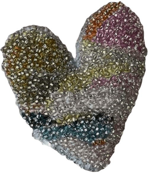 Multicolor beaded heart