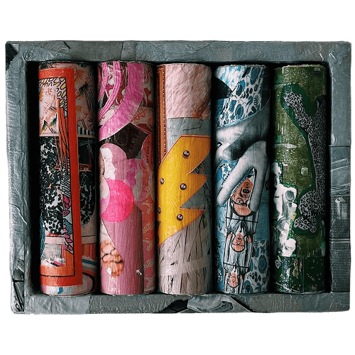 Colorful rollies in box